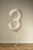 Balon foliowy Cyfra 3 jasny beż 86 cm