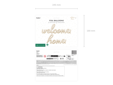 Balon foliowy Welcome Home, 335x71 cm, cappuccino