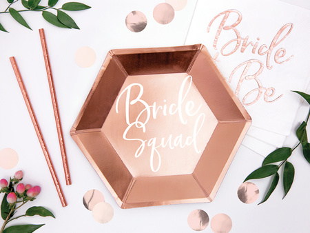 Talerzyki Bride squad, różowe złoto, 23cm (1 op. / 6 szt.)