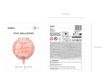 Balon foliowy Dla kochanej mamy 45 cm