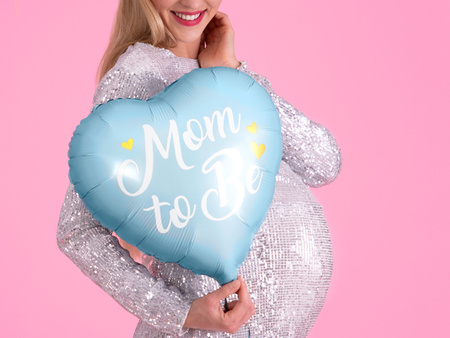 Balon foliowy Baby Shower Mom to Be niebieski 35 cm