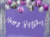 Baner Happy Birthday, srebrny, 16,5x62cm