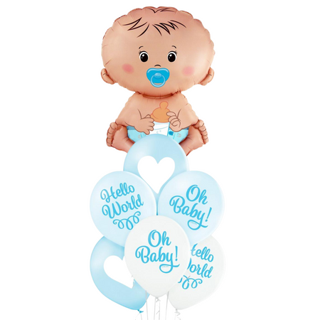 Zestaw balonów BOBAS niebieski - opcja hel