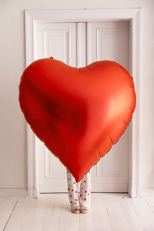 Balon foliowy Walentynki Serce czerwony 136 x 129 cm