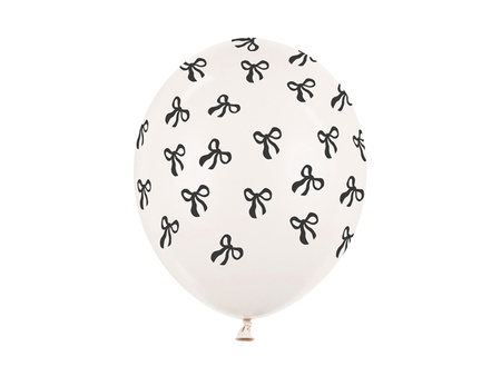 Balony 30 cm, Kokardki, Pastel Off-white (1 op. / 6 szt.)