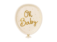 Talerzyki papierowe Baby Shower Oh Baby 17,5 x 22 cm 6 szt.