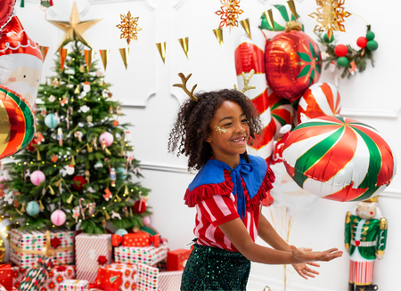 Balon foliowy okrągły cukierek wielokolorowy 45 cm na hel/powietrze