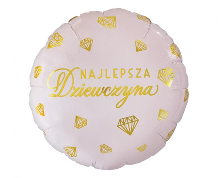 Balon foliowy Najlepsza Dziewczyna różowy 45 cm Godan
