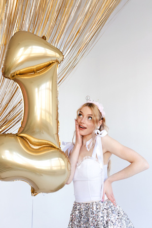 Balon foliowy Penis złoty 55,5 x 112 cm