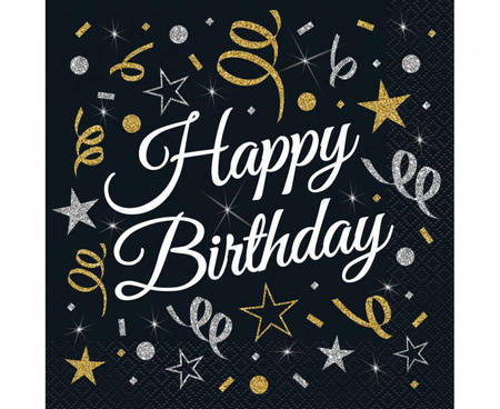 Serwetki B&C Happy Birthday, certyfikat FSC, 33x33 cm, 20 szt.