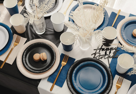 Talerzyki papierowe, czarny, 23cm (1 op. / 6 szt.)