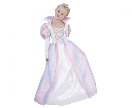 Strój dla dzieci Tęczowa Księżniczka (sukienka z kołnierzem), rozm.110/120 cm