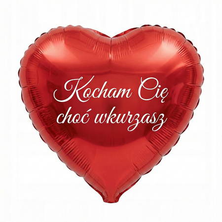 Balon personalizowany Serce czerwone 45 cm z helem 