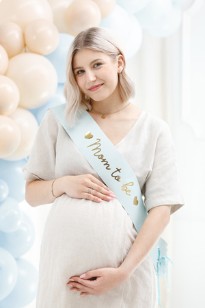 Szarfa Mom to be, jasny tiffany blue, 75 cm