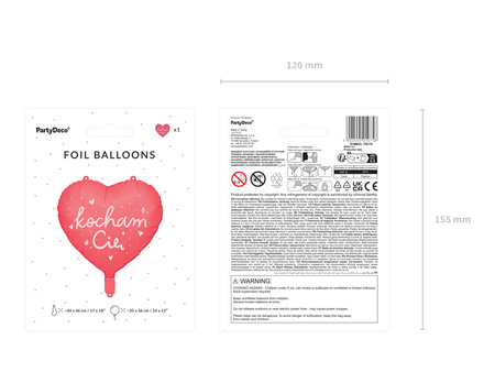 Balon foliowy Serce Kocham Cię 45 cm
