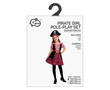 #STDZ Zestaw dla dzieci Piratka ( sukienka, kapelusz, pasek), rozm. 110/120 cm