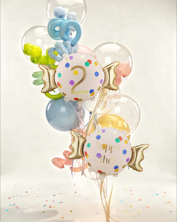 Balon foliowy Cukierek 2 urodziny Happy 2 Birthday 61 x 37 cm