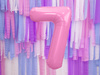 Balon foliowy Cyfra 7 różowy 86 cm