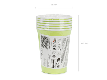 Kubeczki papierowe jasny zielone 250 ml 6 szt.