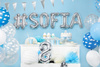 Balony 30cm, Chmurki, Crystal Clear