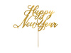 Topper na tort Sylwester Happy New Year złoty 24 cm
