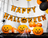 Baner Happy Halloween z dynią pomarańczowy 185cm