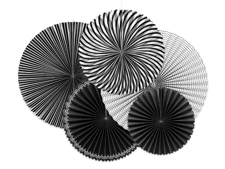 Rozety dekoracyjne Black & White 5 szt.