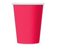Kubeczki papierowe jednokolorowe magenta 250 ml 6 szt.