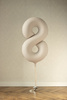 Balon foliowy Cyfra 8 jasny beż 86 cm