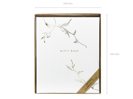 Księga Gości Guest book, 20x24,5cm, biały, 22 kartki