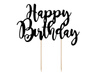 Topper na tort Happy Birthday czarny 22,5 cm