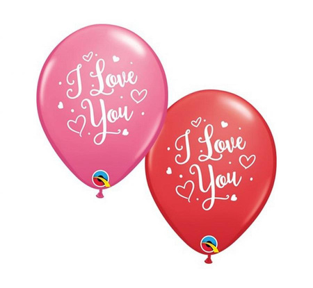 Balon QL 11" z nadr. I Love You / 25 szt.