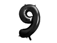 Balon foliowy Cyfra 9 czarny 86 cm