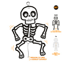 Wiszący szkielet DIY Halloween 85 cm