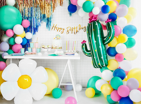 Baner Happy Birthday, złoty, 16.5x62cm