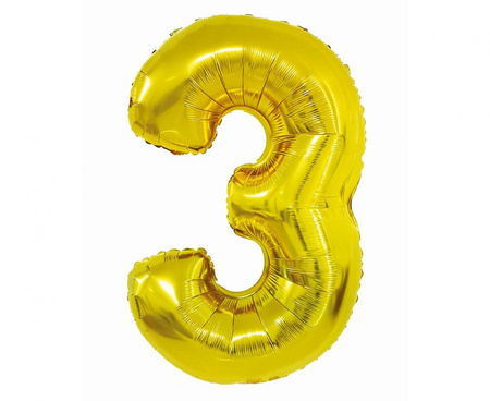 Balon foliowy Smart Cyfra 3 złoty 76 cm