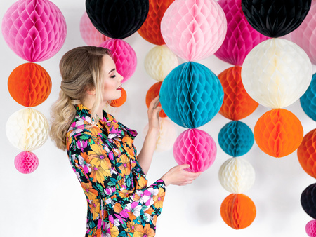 Kula bibułowa, czarny, 30cm