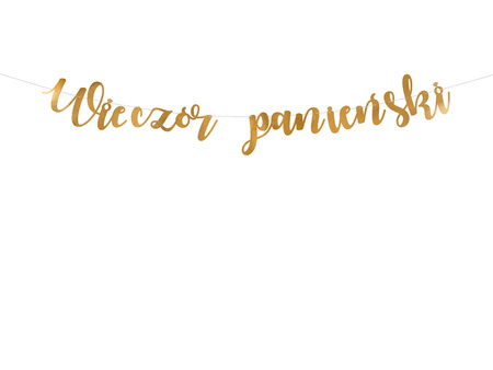 Baner Wieczór panieński złoty 150 x 21,5 cm