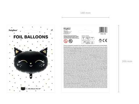 Balon foliowy Kotek czarny 48 x 36 cm