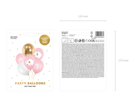 Balony 30 cm, Roczek, Baby pink (1 op. / 6 szt.)