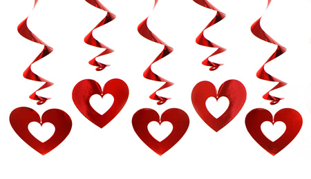 Świderki Serca czerwone 60 cm 5 szt. PartyDeco