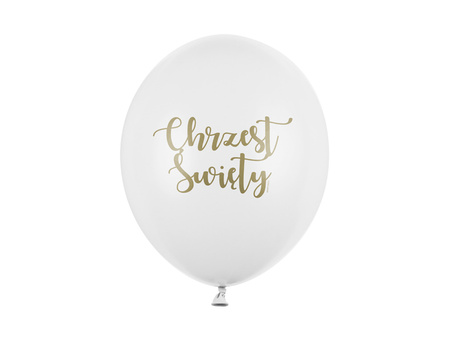 Balony lateksowe Chrzest Święty Pastel białe 30 cm 6 szt.