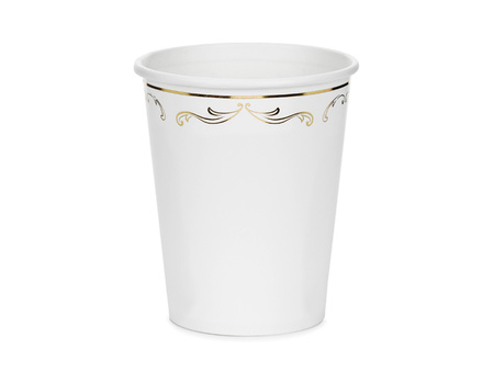 Kubeczki papierowe z ornamentem białe 220 ml 6 szt.