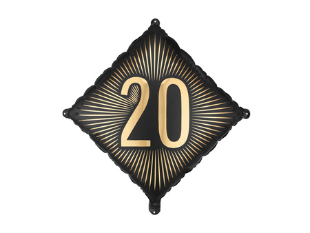 Balon foliowy 20 urodziny Happy 20 Birthday 46 x 46 cm