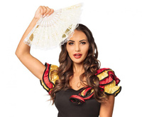 Wachlarz Dorado, biało-złoty, 25 cm