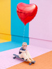 Balon foliowy Walentynki Serce czerwony 68 x 72 cm