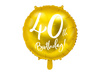 Balon foliowy 40 urodziny 40th Birthday złoty 45 cm