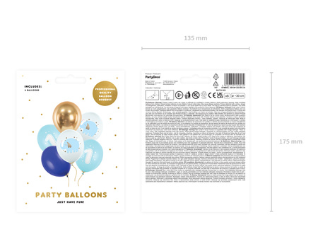 Balony 30 cm, Roczek, Pastel Light Blue (1 op. / 6 szt.)