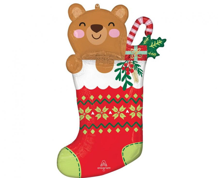 Balon foliowy SuperShape Anagram Christmas Stocking bożonarodzeniowy 55 x 81 cm