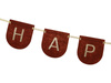 Baner filcowy Happy Birthday Boy, brązowy, 3m